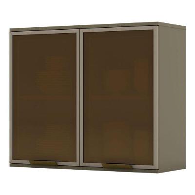 Armário Aéreo évelin 2 Portas De Vidro 80 Cm Duna – Henn