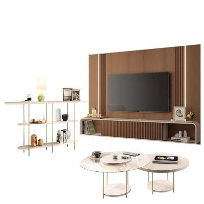 Home Suspenso Empire Castanho Off White E Aparador Infinity E Kit Mesa De Centro Sky Off White- Hb Móveis