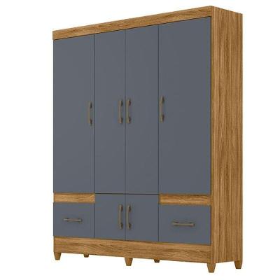 Guarda Roupa Casal Ms912 6 Portas Freijó Cinza - Moval