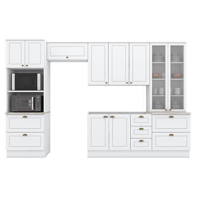 Cozinha Modulada Americana 5 Peças Com Cristaleira Branco Hp – Henn