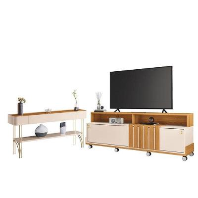 Rack Bancada Graci 1.8 Com Aparador Vivant Off White Cinamomo – Hb Móveis