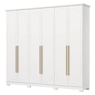Guarda Roupa Casal Americano Prime 6 Portas 6 Gavetas Com Pés Branco Hp - Henn