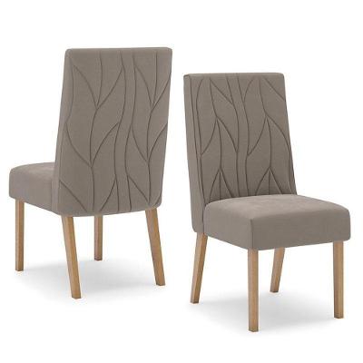 Cadeira Para Mesa De Jantar Eloá Kit 2 Peças Nature Marrom Amêndoa - Henn