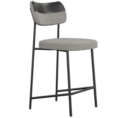 Banqueta Cozinha Média Milli Linho Cinza/preto A14 - Mpozenato