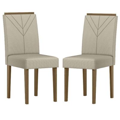 Cadeira Para Mesa De Jantar Amanda Kit 2 Peças Imbuia Veludo Nude – New Ceval