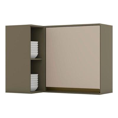 Armário Aéreo Connect Canto Reto 1 Porta Duna Cristal – Henn
