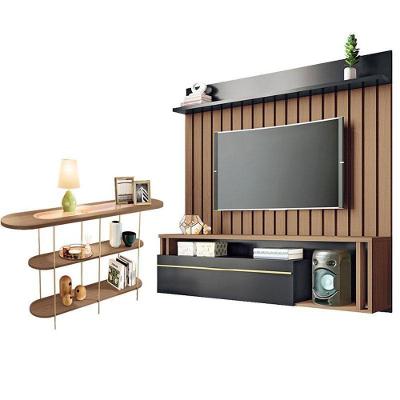 Home Suspenso Self Castanho Preto Com Aparador Infinity Castanho - Hb Móveis