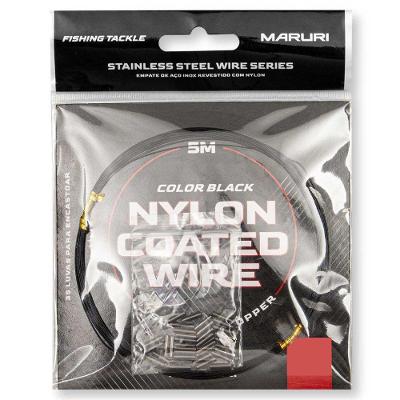 Cabo De Aço Inox Flexível Maruri 100lb 5m Com 35 Luvas Cabo De Aço Maruri 5m Preto