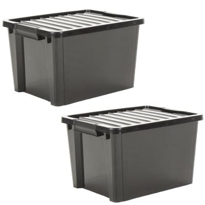 Kit 2 Organizadores Life Box 50 Lt - Preta Preta