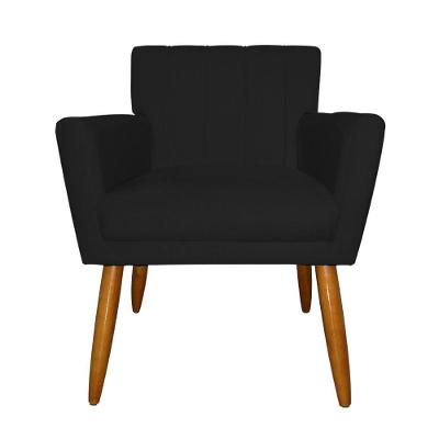 Poltrona Recepção Glam Tecido Veludo Cor:preto