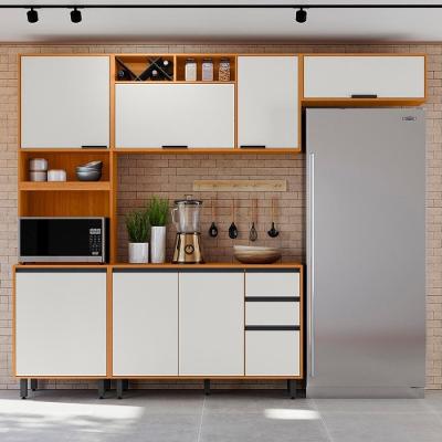 Armário De Cozinha Cp02 260cm Nala Freijó Uv/off Acetinado Z44 - Mpozenato