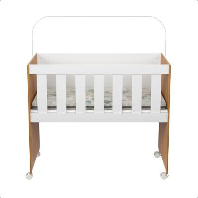 Mini Berço Moisés Trocador Com Colchão Multifuncional 5x1 Branco/freijó