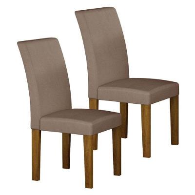 Cadeira Para Mesa De Jantar Napoli Mdf Kit 2 Peças Freijó Joli Camurça – Leifer Móveis