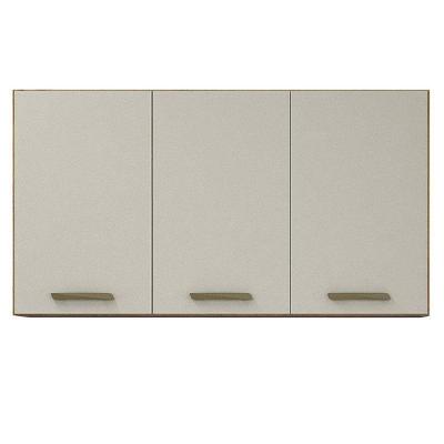 Armário Aéreo São Luís 3 Portas Cinamomo Off White - Valdemóveis
