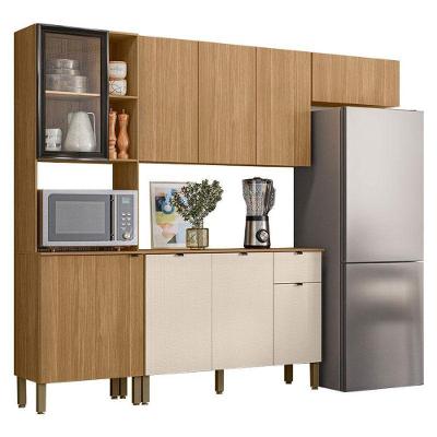 Cozinha Compacta Vert Plus Com Balcão Para Cozinha Freijó Freijó Soft - Kits Paraná