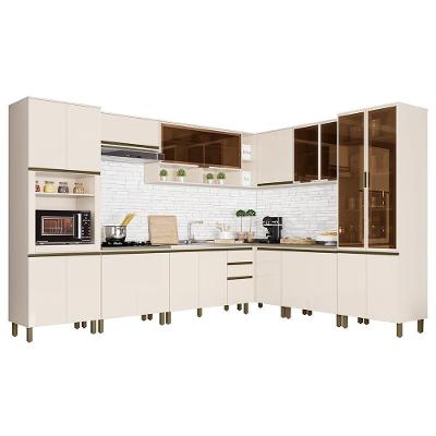 Cozinha Completa De Canto 10 Peças Connect Off White - Móveis Henn Off White