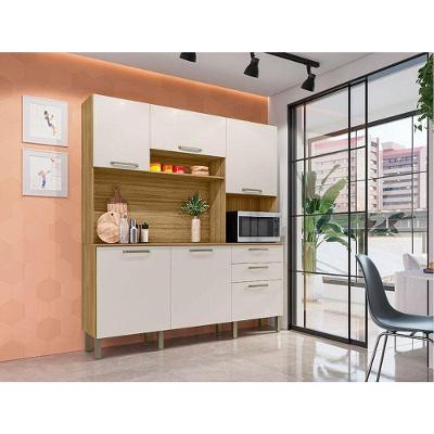 Cozinha Ambiente Ferrara 6 Portas E 2 Gavetas Freijó Soft - Kits Paraná