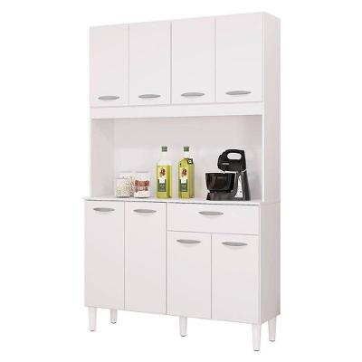 Cozinha Kit Cassia 8 Portas Branco - Poquema