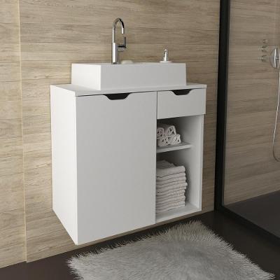 Gabinete Banheiro 1 Porta 1 Gaveta 60Cm Cr10085 Branco