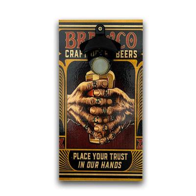 Abridor Garrafas Parede Bebida Brewco Mdf Com Imã 25x13 Cm