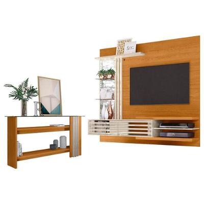 Estante Home Theater Suspenso Com Aparador Frizz Supreme Cinamomo Off White – Madetec