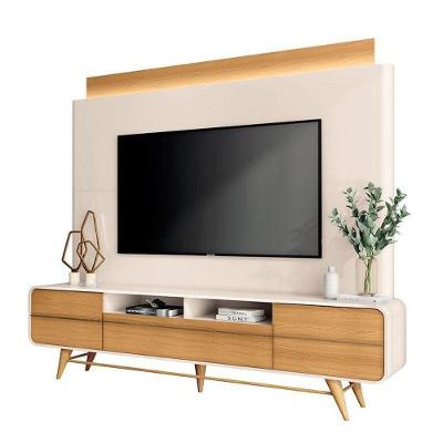 Estante Home Theater Nobre Off White Cinamomo – Hb Móveis