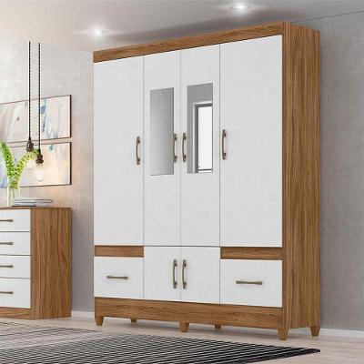 Guarda Roupa Casal Ambiente Ms912 6 Portas Naturale Branco Com Espelho - Moval