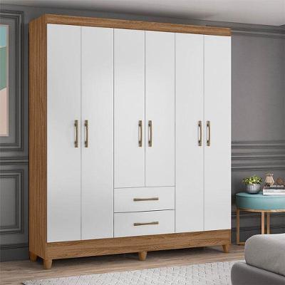 Guarda Roupa Casal Ambiente Panamá 6 Portas Naturale Branco - Moval
