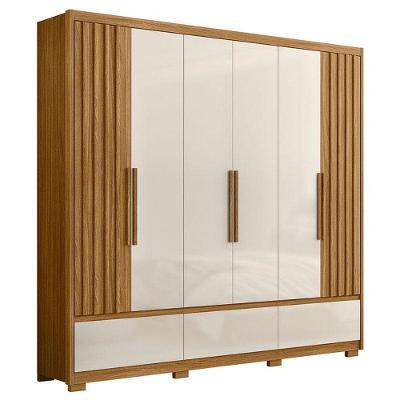 Guarda Roupa Casal Amazonas 6 Portas Freijó Off White- Moval