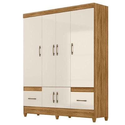 Guarda Roupa Casal Ms912 6 Portas Freijó Off White - Moval