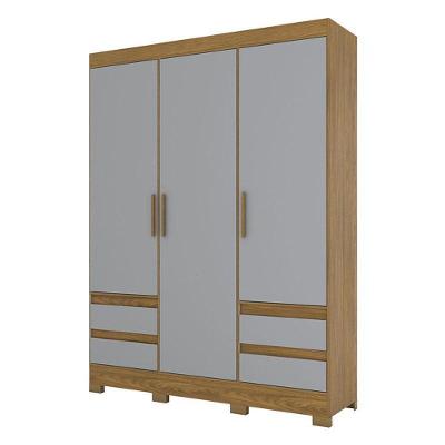 Guarda Roupa Casal B55 Nature Cinza – Briz Móveis