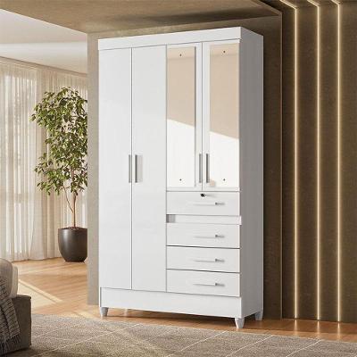 Guarda Roupa Infantil Ambiente Sobral 4 Portas Branco Flex Com Espelho - Moval