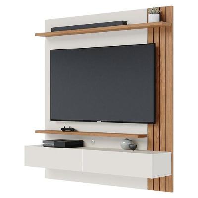 Home Suspenso Juriti 1.5 Ripado Off White Matte/freijó Para Tv Até 65” - Colibri Off White Matte/freijó