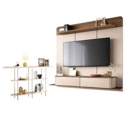Home Suspenso Galax Castanho Off White E Aparador Infinity Off White- Hb Móveis