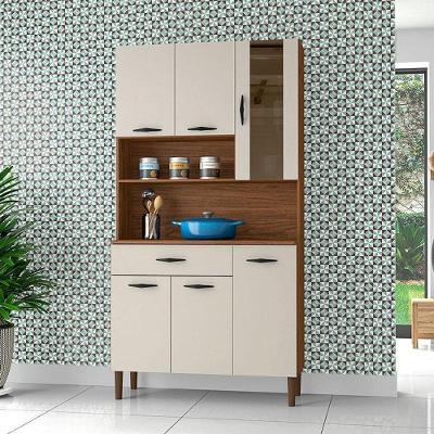Kit Cozinha Ambiente Golden 6 Portas Nogueira Off White - Kits Paraná