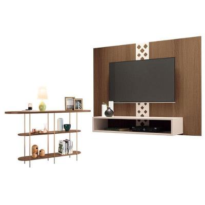 Painel Para Tv Home Suspenso Form Com Aparador Infinity Castanho – Hb Móveis