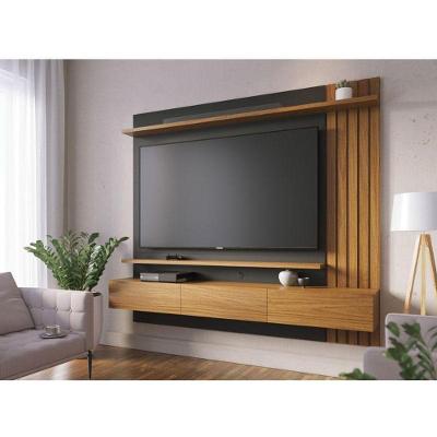 Painel Para Tv Home Suspenso Ambiente Juriti 1.8 Noce Milano Preto Acetinado – Colibri