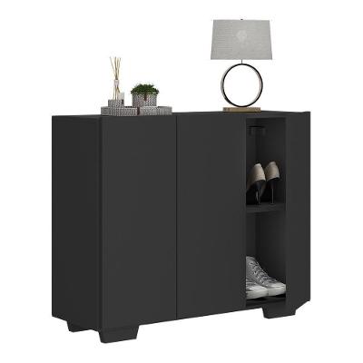 Sapateira 3 Portas Nina Multimóveis V6019 Preta Preto