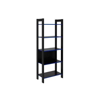 Estante Livreiro Casal Me4166 C/ 5 Prateleiras Preto/azul - Tecno Mobili