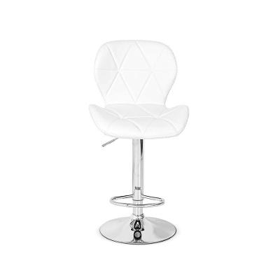 Conjunto 04 Banquetas Slim Couro Pu Regulagem de Altura Branca