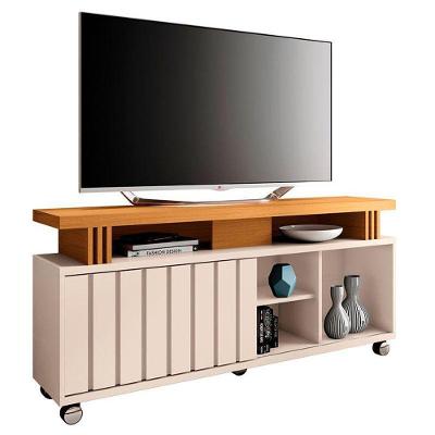Rack Bancada Para Sala Rivera 1.3 Off White Cinamomo – Hb Móveis