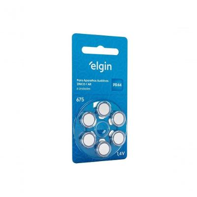Pilha Auditiva Elgin Tamanho 675 Pr44 1,4v Com 6 Unidades