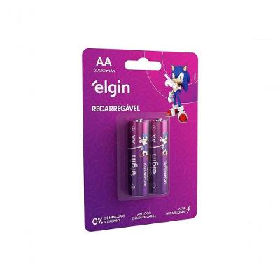 Pilha Recarregavel Elgin Aa 2700mah Blister Com 2