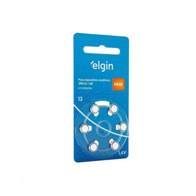 Pilha Auditiva Elgin Tamanho 13 Pr48 1,4v Com 6 Unidades