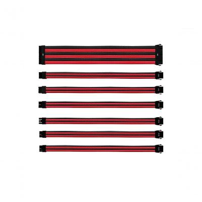 Kit De Cabo De Extensão Sleeved Psu 30 Cm Com Capa De Pvc Cooler Master - Vermelho E Preto - Cma-nest16rdbk1-gl
