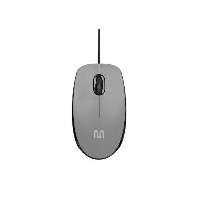 Mouse Com Fio Mf400 Clique Silencioso Conexão Usb 1200dpi Cabo De 180cm 3 Botões - Cinza - Mo387