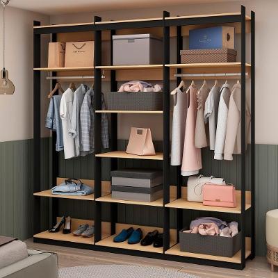 Guarda Roupa Closet Aberto Genialflex 3 Módulos Freijó Preto