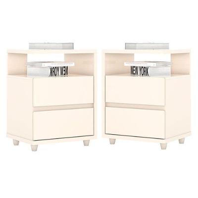 Kit 2 Mesas De Cabeceira Lacy Off White ? Henn