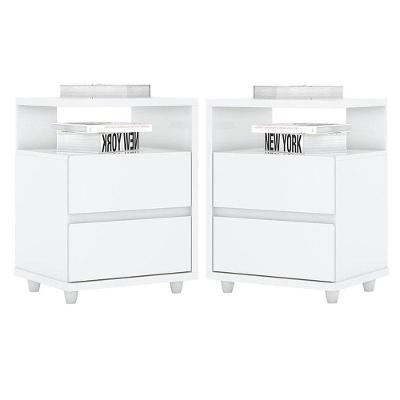Kit 2 Mesas De Cabeceira Lacy Branco ? Henn