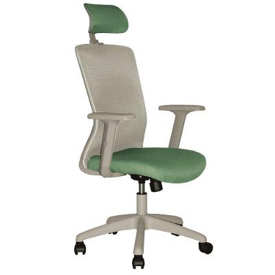 Cadeira Dallas Nr17 Tela Mesh Giratória Escritório Ergonômica Cinza E Verde Relax